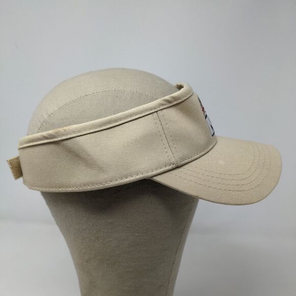 USS Arizona Men's Strapback Visor Hat Pearl Harbor Hawaii Tan Embroidered - Picture 6 of 12